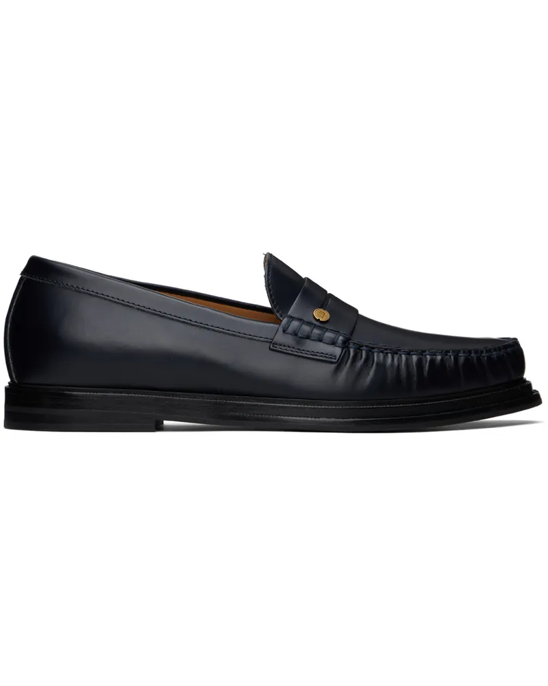 Dunhill Navy Rivet Loafers Navy