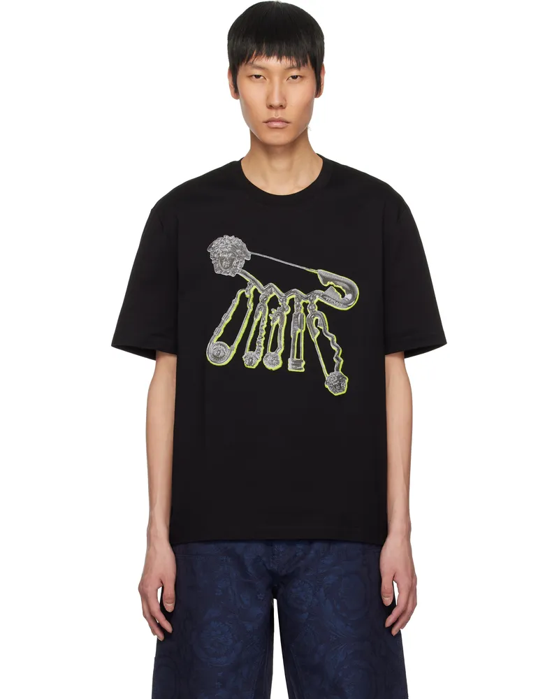 Versace Black 'Versace Pop Pin' T-shirt 2b510-black+print