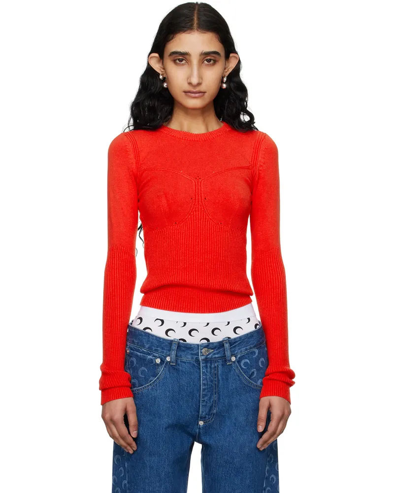 Marine Serre Red Rib Sweater Rd10