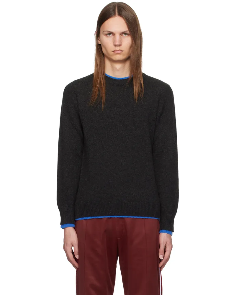 Wales Bonner Black Steady Knit Sweater Charcoal