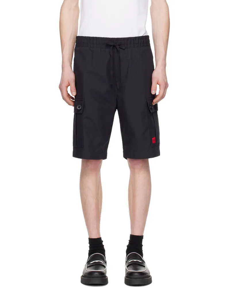 HUGO BOSS Black Drawstring Shorts 001-black