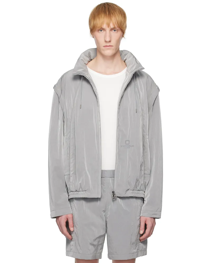 Wooyoungmi Gray Nylon Track Jacket Grey925g