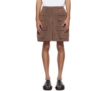 Brown Flap Pocket Shorts