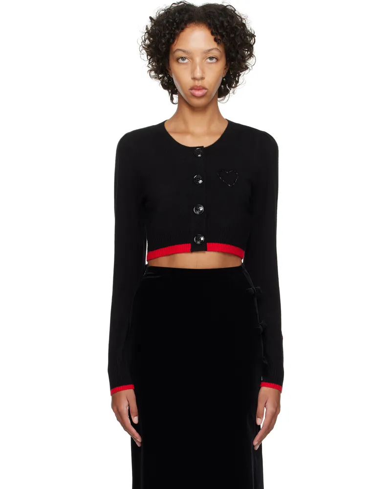 Ganni Black Cropped Cardigan 099