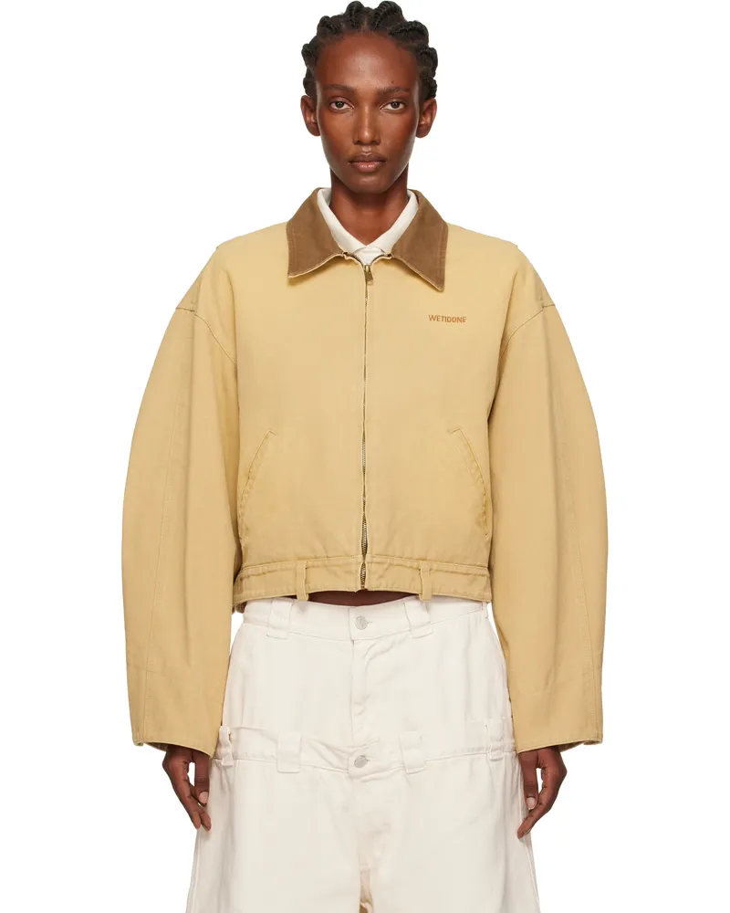 WE 11 DONE Beige Washed Work Jacket Beige