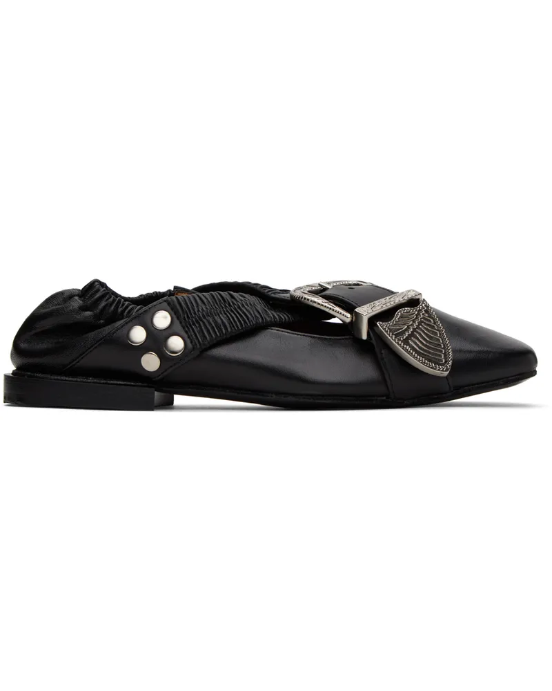 Toga Black Studded Ballerina Flats Aj928