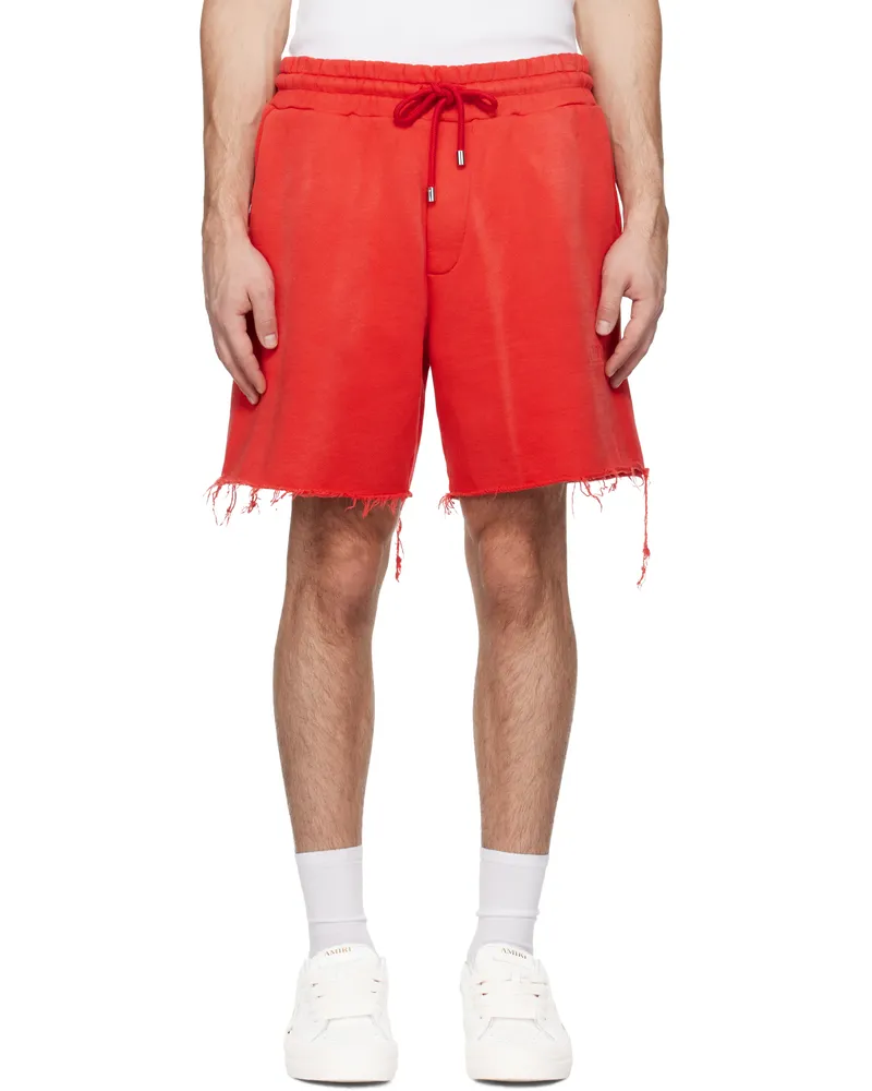 Amiri Red Vintage 'Amiri' Shorts Varsity