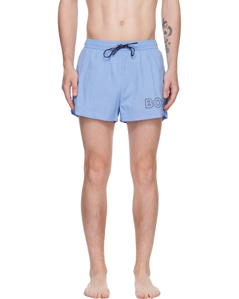 HUGO BOSS Blue Outline Swim Shorts 430-bright