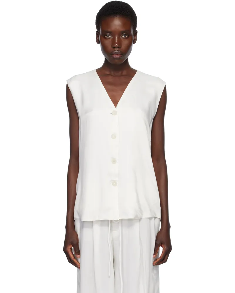 Lauren Manoogian White Sanded Vest W01