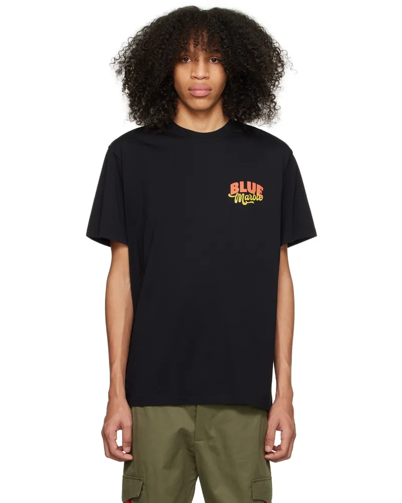 BLUEMARBLE Black Flower Print T-Shirt Blk
