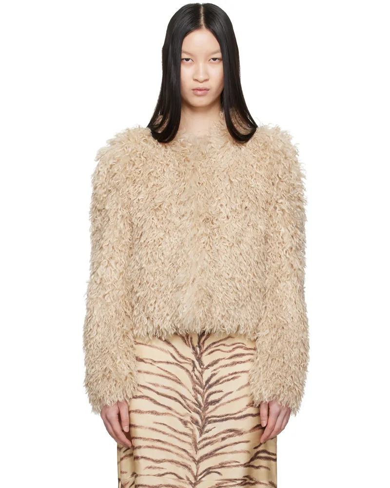 Isabel Marant Off-White Faustine Faux-Fur Jacket 23ec
