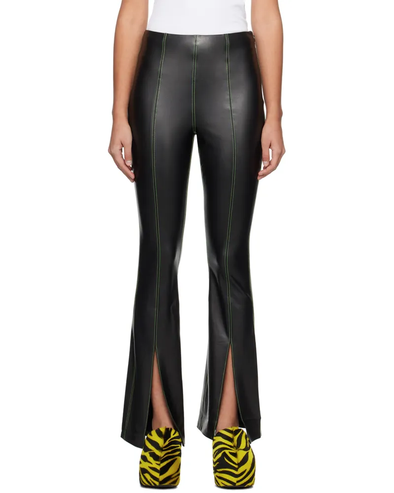 Simon Miller Black Iver Faux-Leather Trousers Black