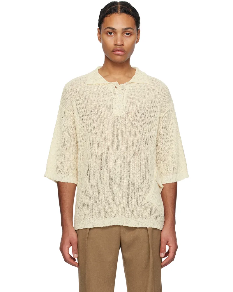 lesugiatelier Yellow Flap Pocket Polo Ivory