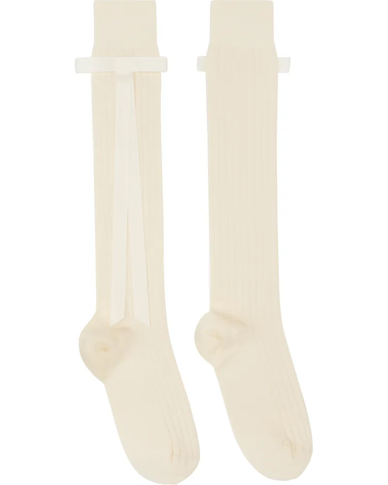 Sandy Liang SSENSE Exclusive Bridal Capsule Recital Socks Tofu