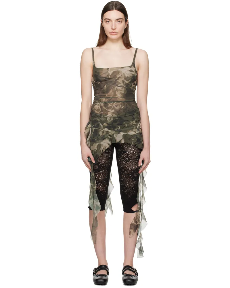 OPEN YY Khaki Asymmetric Tank Top Khaki