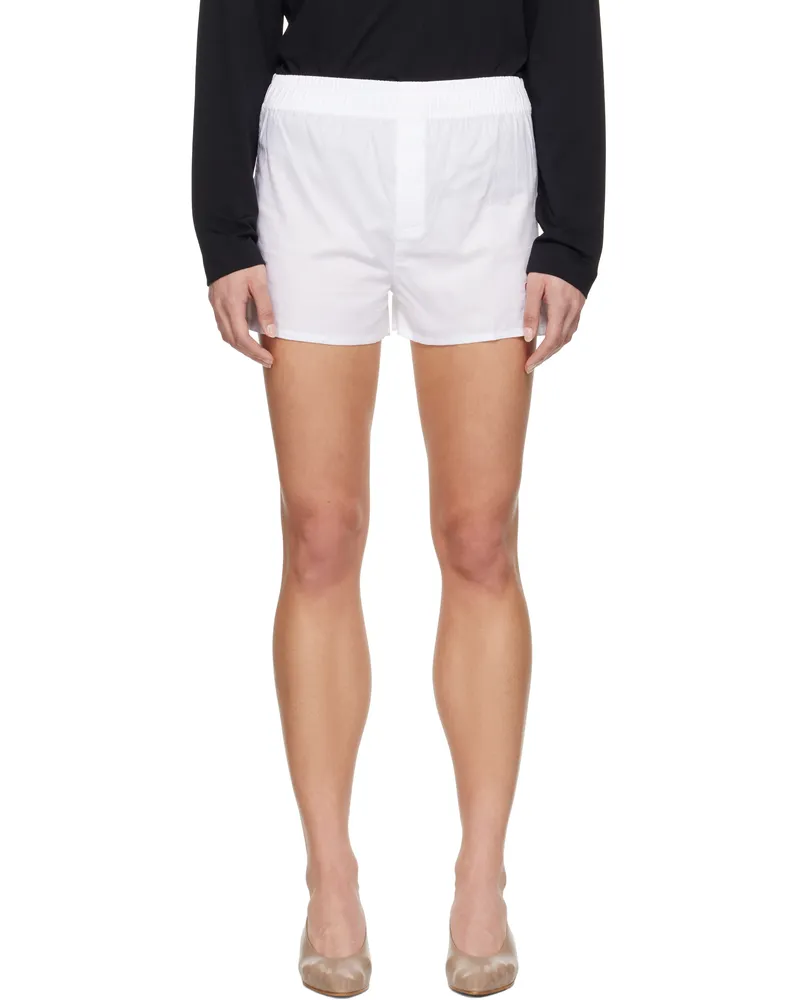 AMI Paris White Cotton Ami de Coeur Boxers Wool