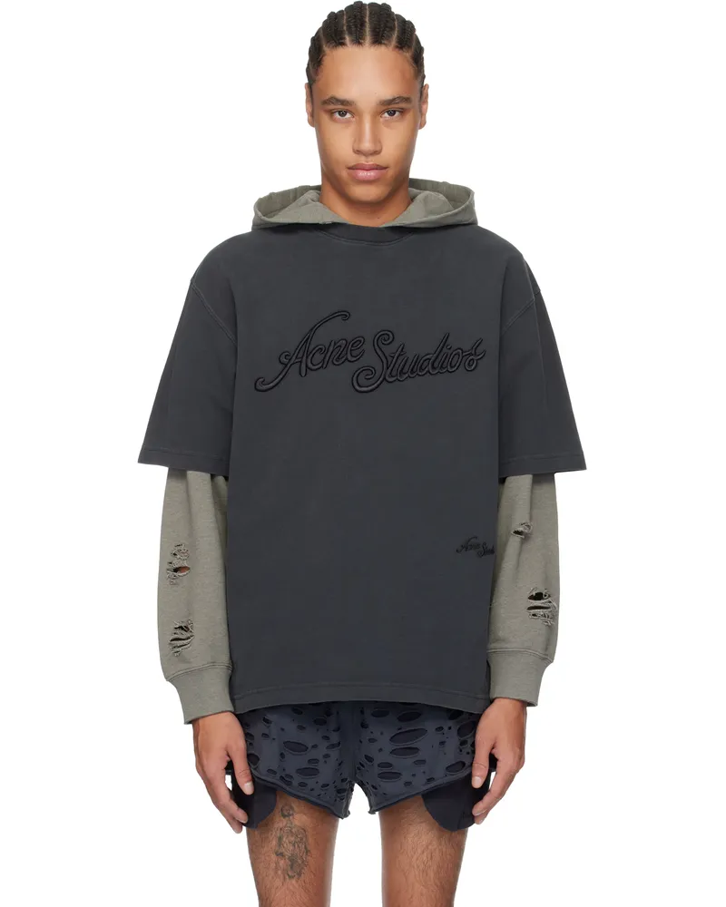 Acne Studios Black Relaxed Fit Logo T-shirt Bm0