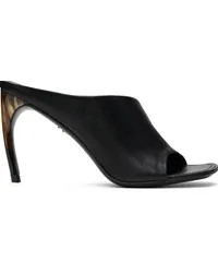 Ferragamo Black Curved Heeled Sandals Nero