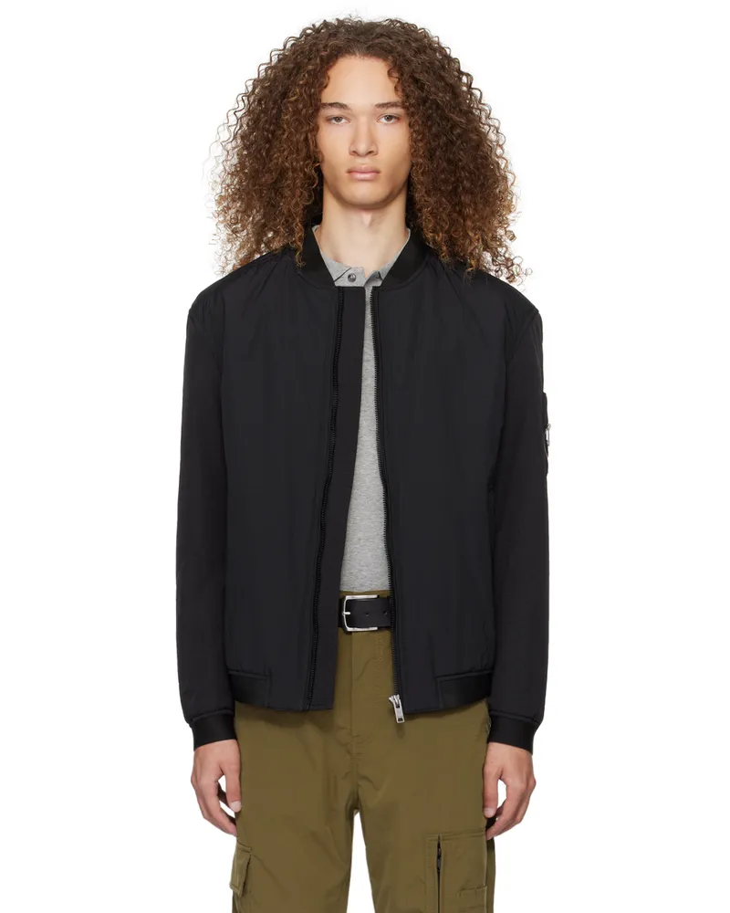 HUGO BOSS Black Padded Bomber Jacket Black