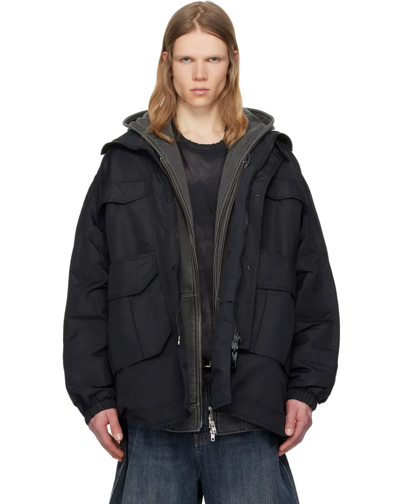 JUUN.J Black 8-in-1 Long Reversible Jacket Black