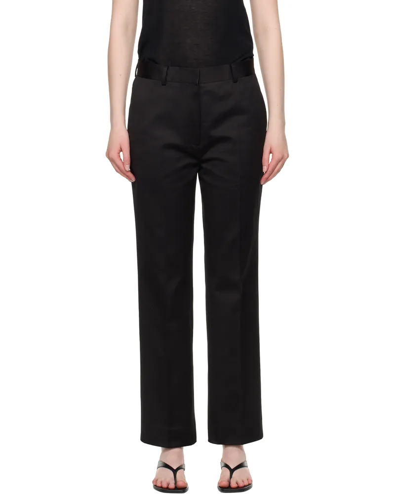 Totême Black Tailored Chino Trousers Black