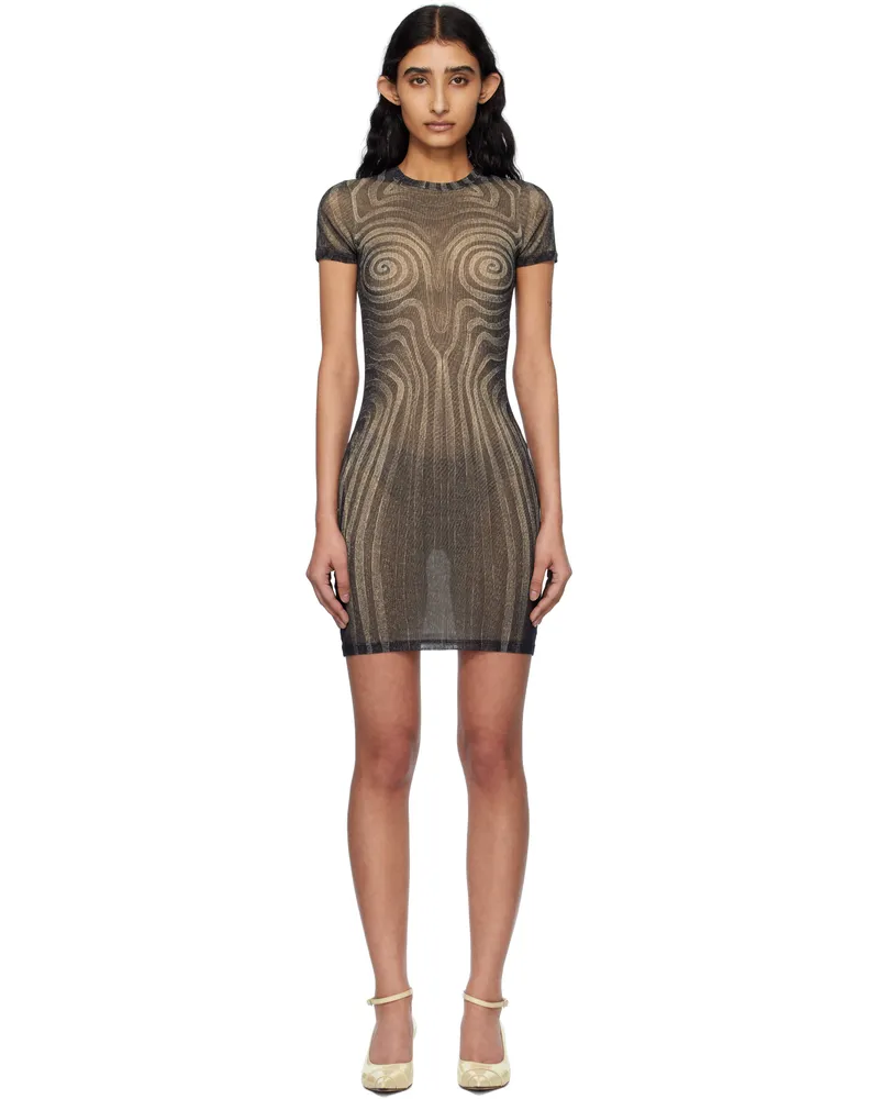 Jean Paul Gaultier Black 'The Short Spirale' Minidress 000203-black