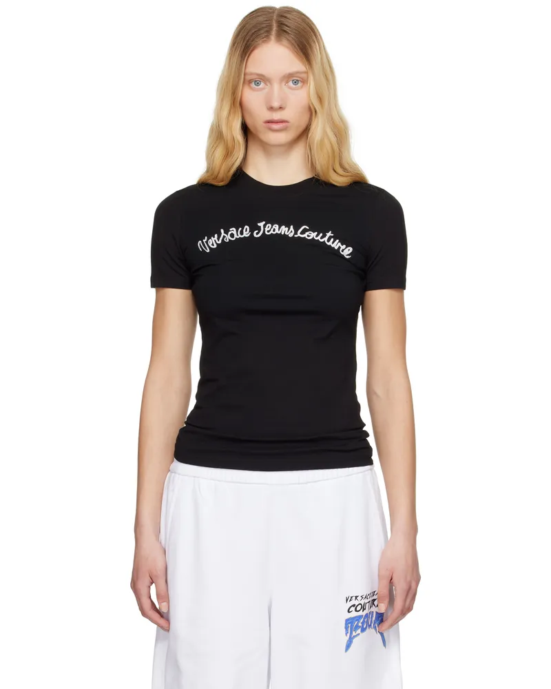 Versace Jeans Black Screen-Printed T-shirt E899