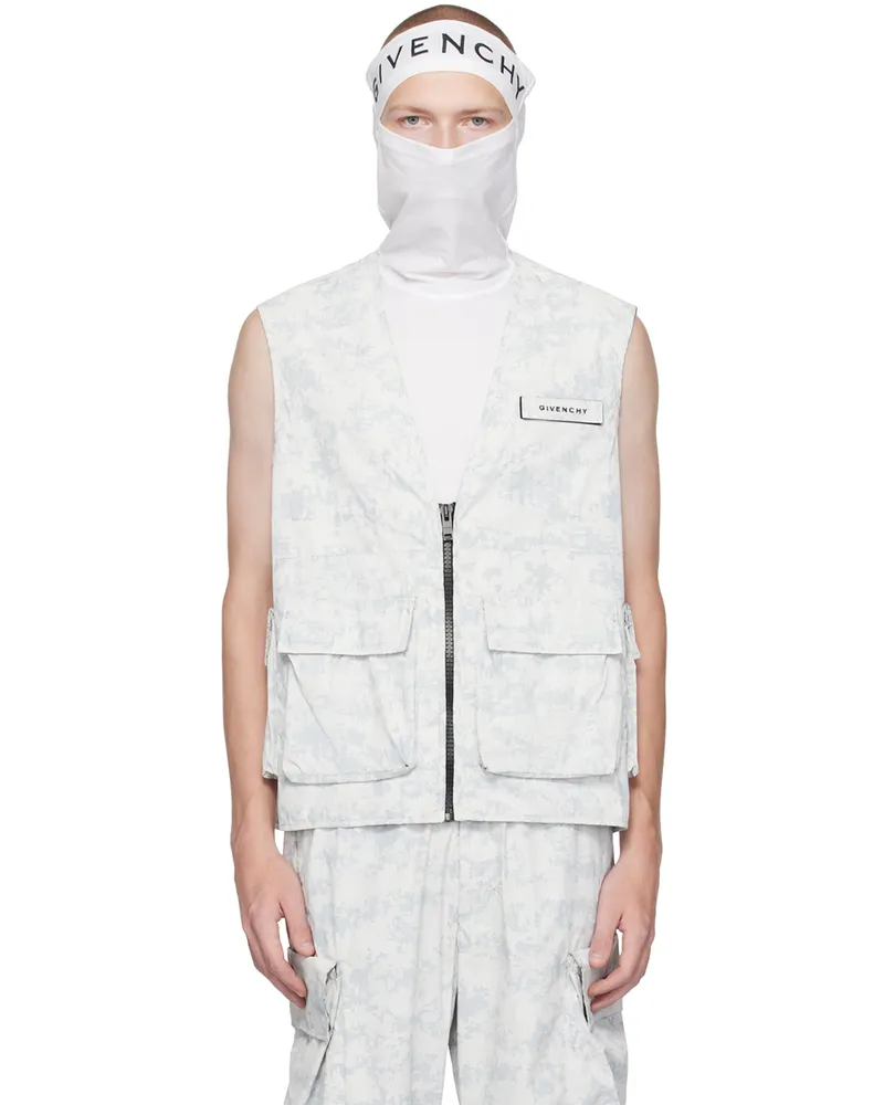Givenchy White & Gray Camo Vest 255-beige