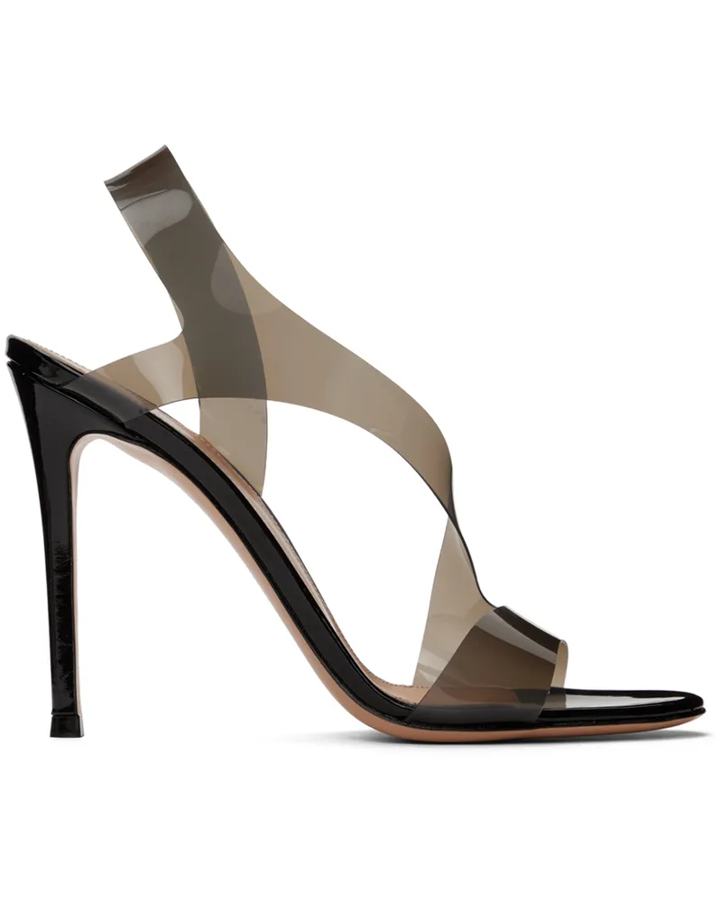 Gianvito Rossi Black Metropolis Heeled Sandals Fume'+black