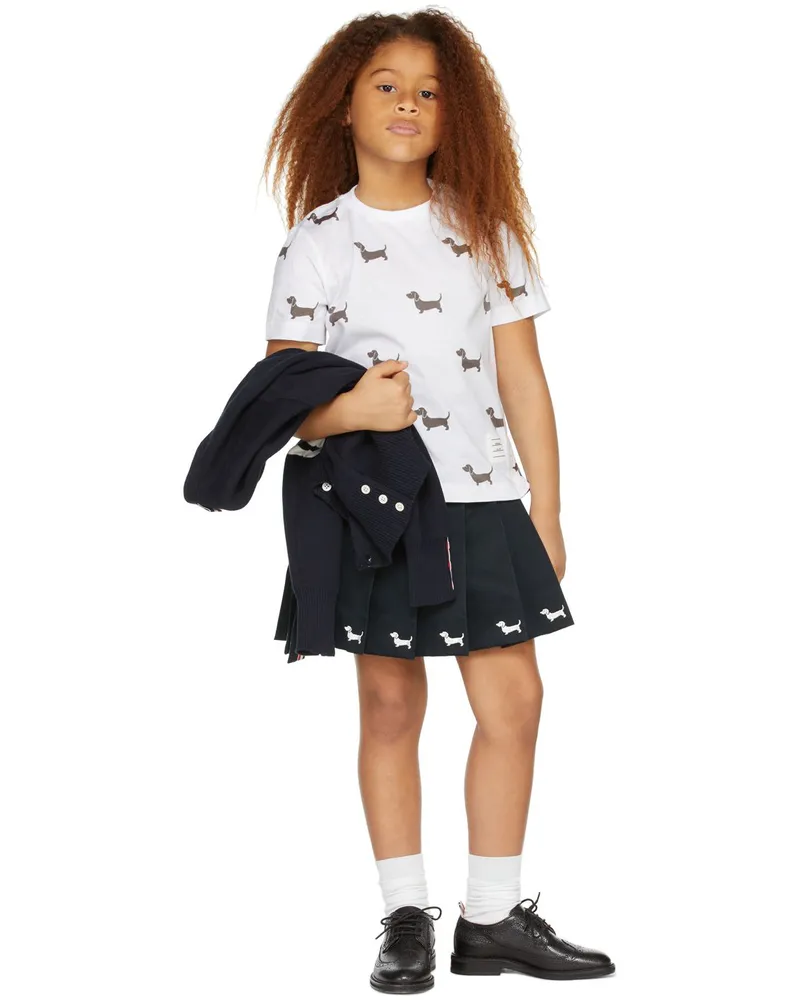 Thom Browne Kids White Hector Print T-Shirt White