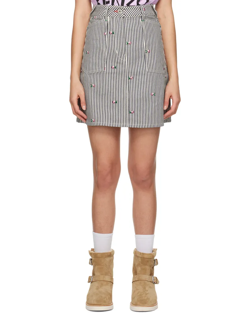 Kenzo Blue & White Kenzo Paris 'Kenzo Pixel' Mini Skirt Dm