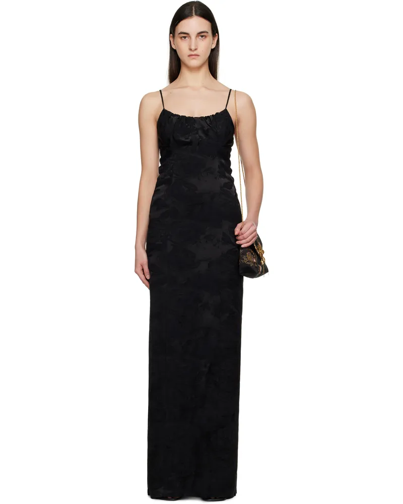 Dries van Noten Black Brocade Maxi Dress 900