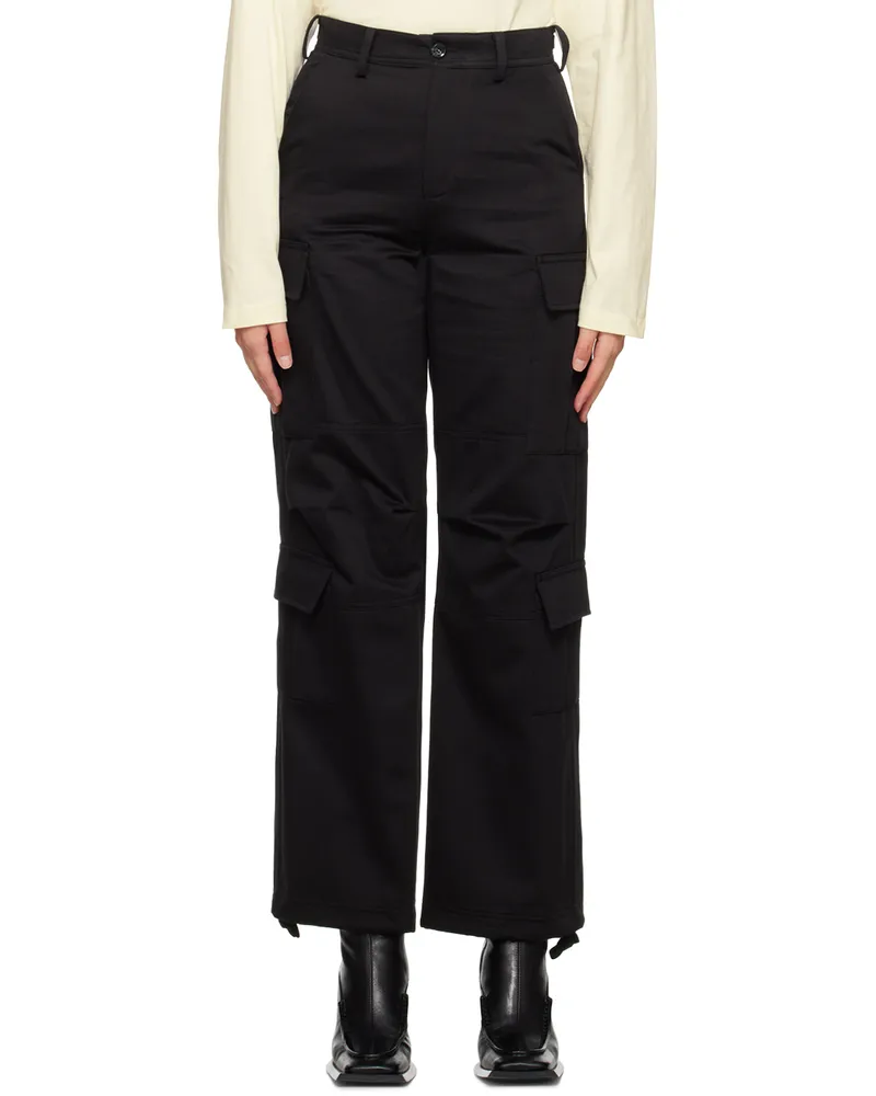 Kijun Black Flap Pocket Trousers Black