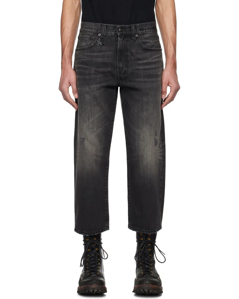 R13 Black Worn Wash X-Boyfriend Jeans Wilson