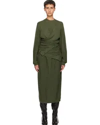 Christophe Lemaire Green Twisted Midi Dress Grivy