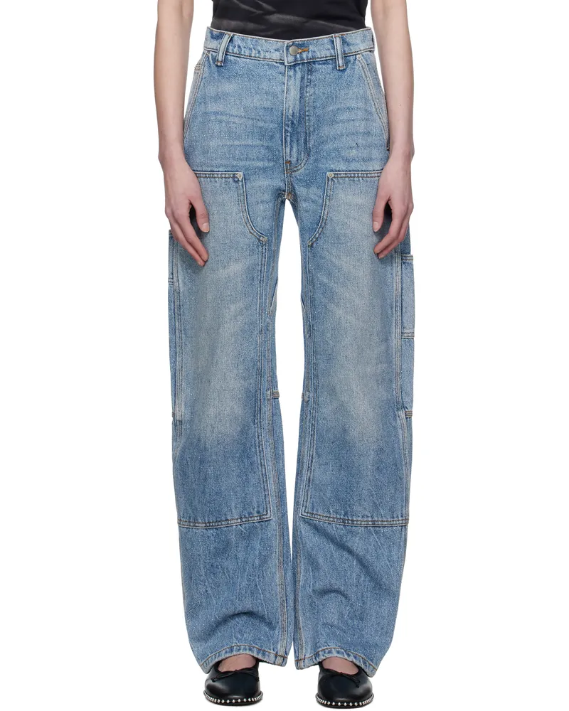Alexander Wang Blue High-Waist Workwear Jeans Classic
