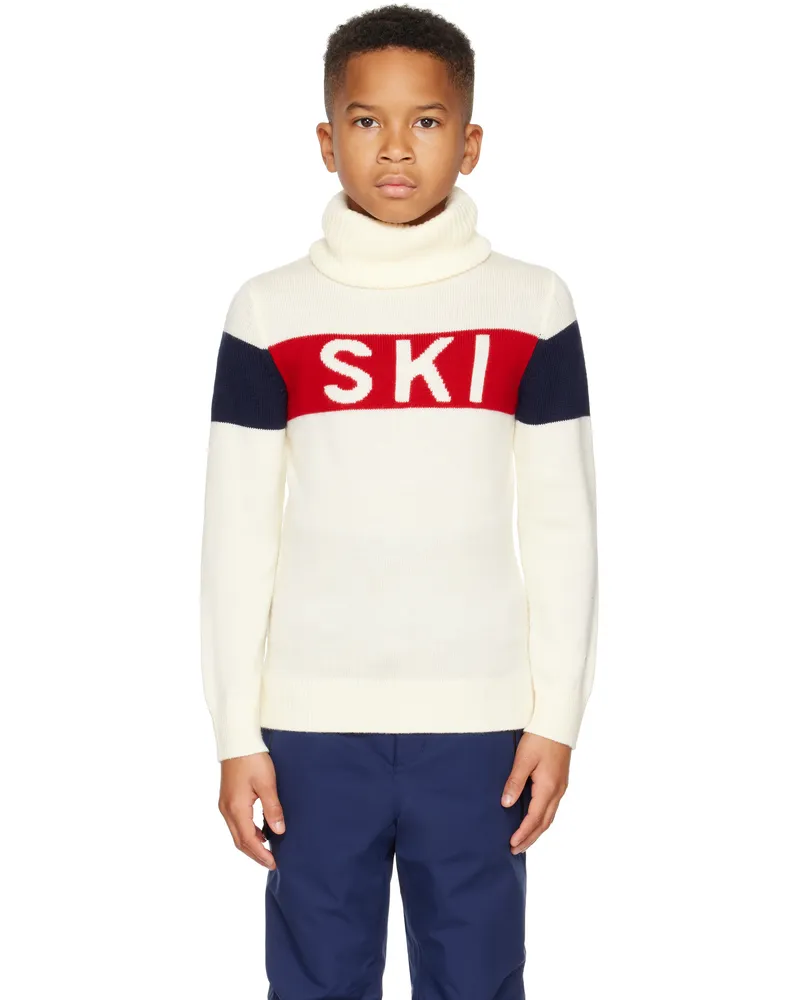 Perfect Moment Kids Beige 'Ski' Merino Wool Turtleneck Snow