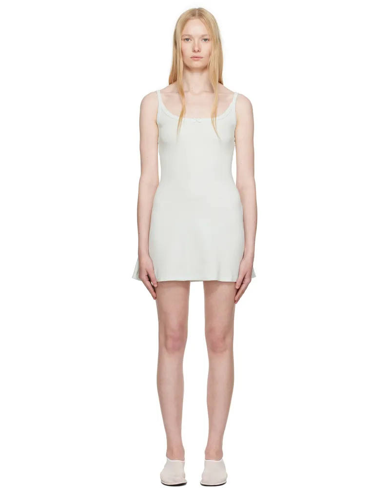 SKIMS Blue Drop Needle Pointelle Cami Minidress Frost