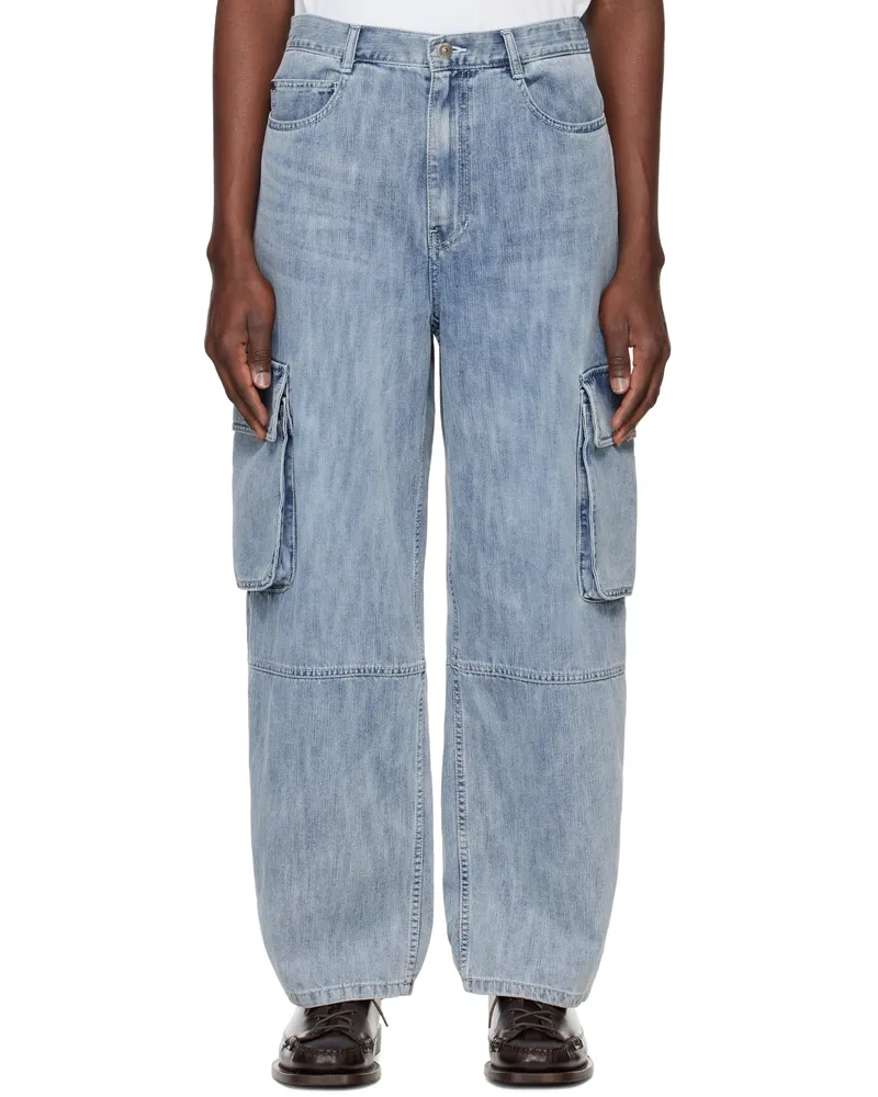 SOLID HOMME Blue Cargo Jeans 741l