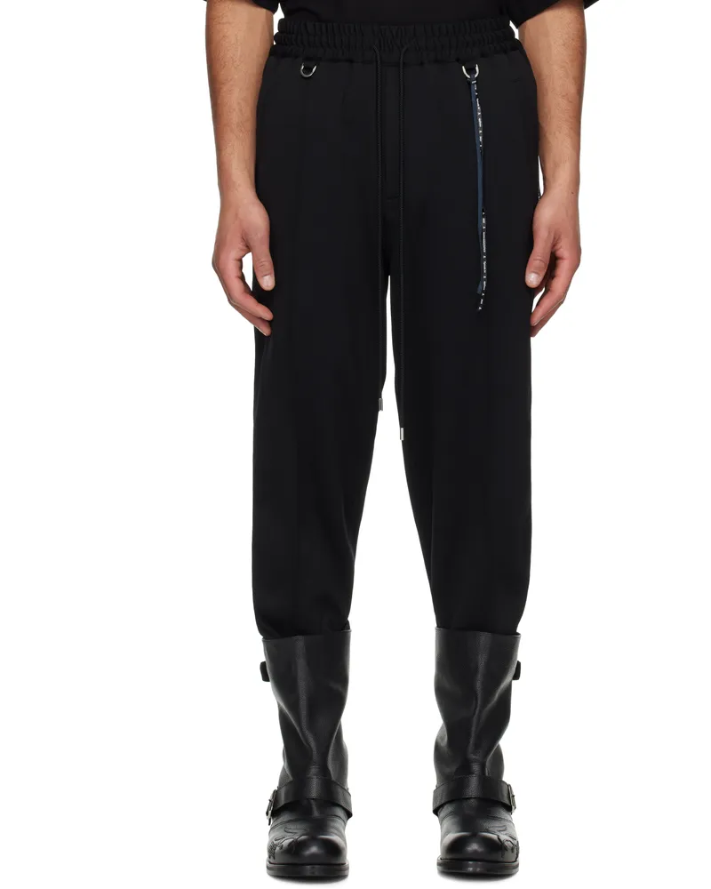 Mastermind Japan Black Regular Fit Skull Tape Jersey Tapered Sweatpants Black