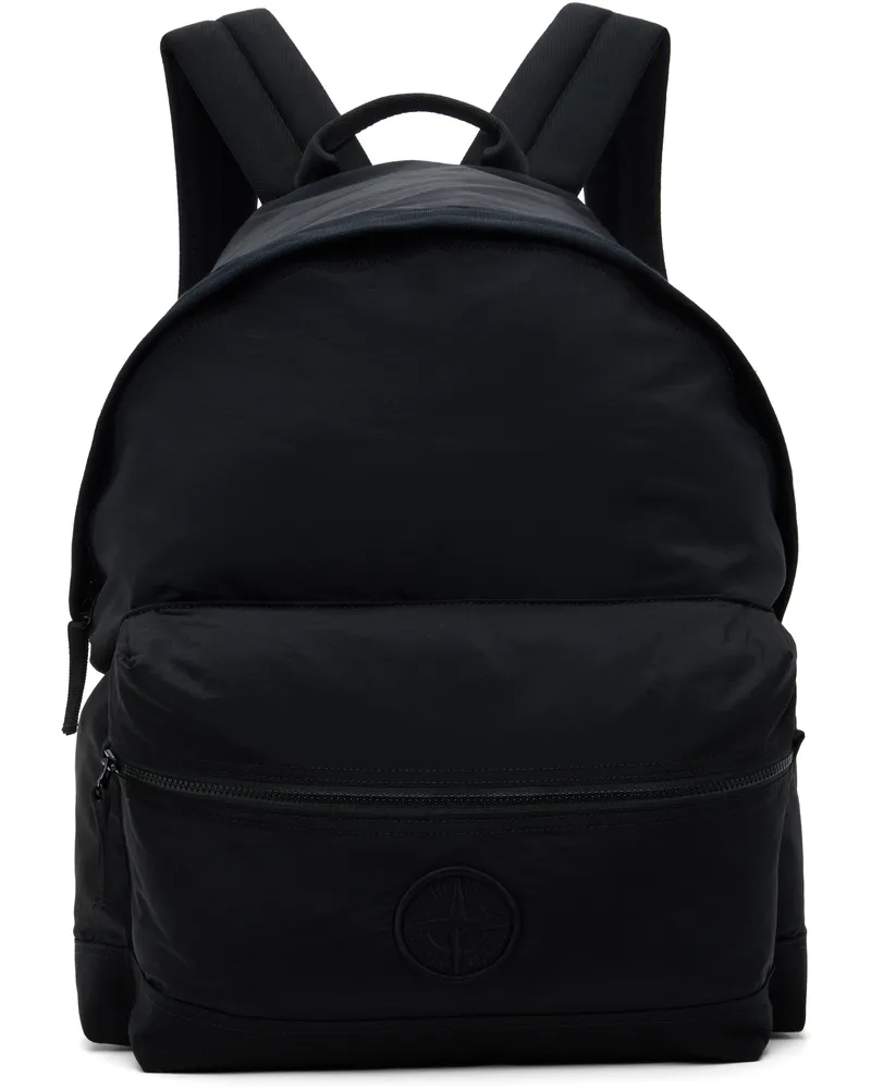 Stone Island Black Nylon Metal Backpack V0029