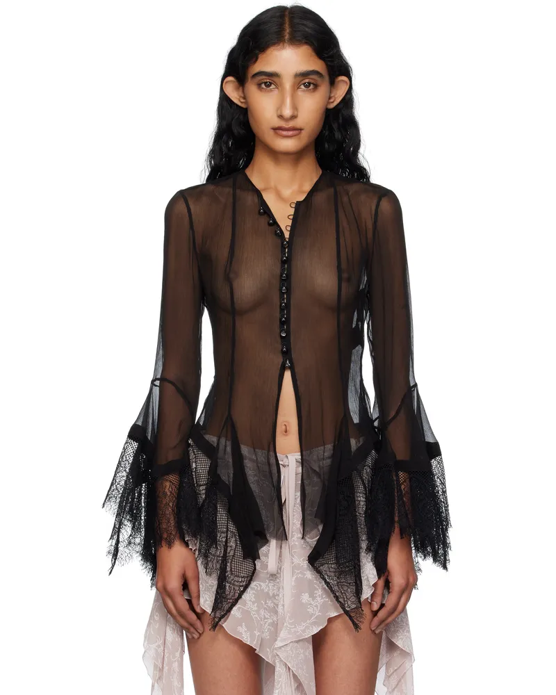 Ann Demeulemeester Black Kristabel Handkerchief Blouse 099