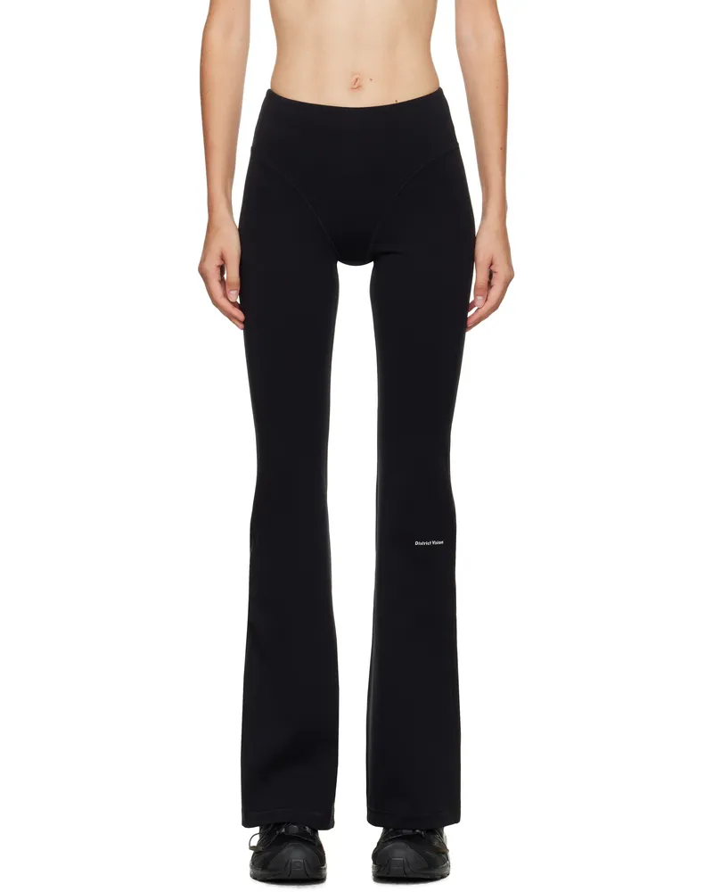 District Vision Black Flared Studio Sport Leggings Black