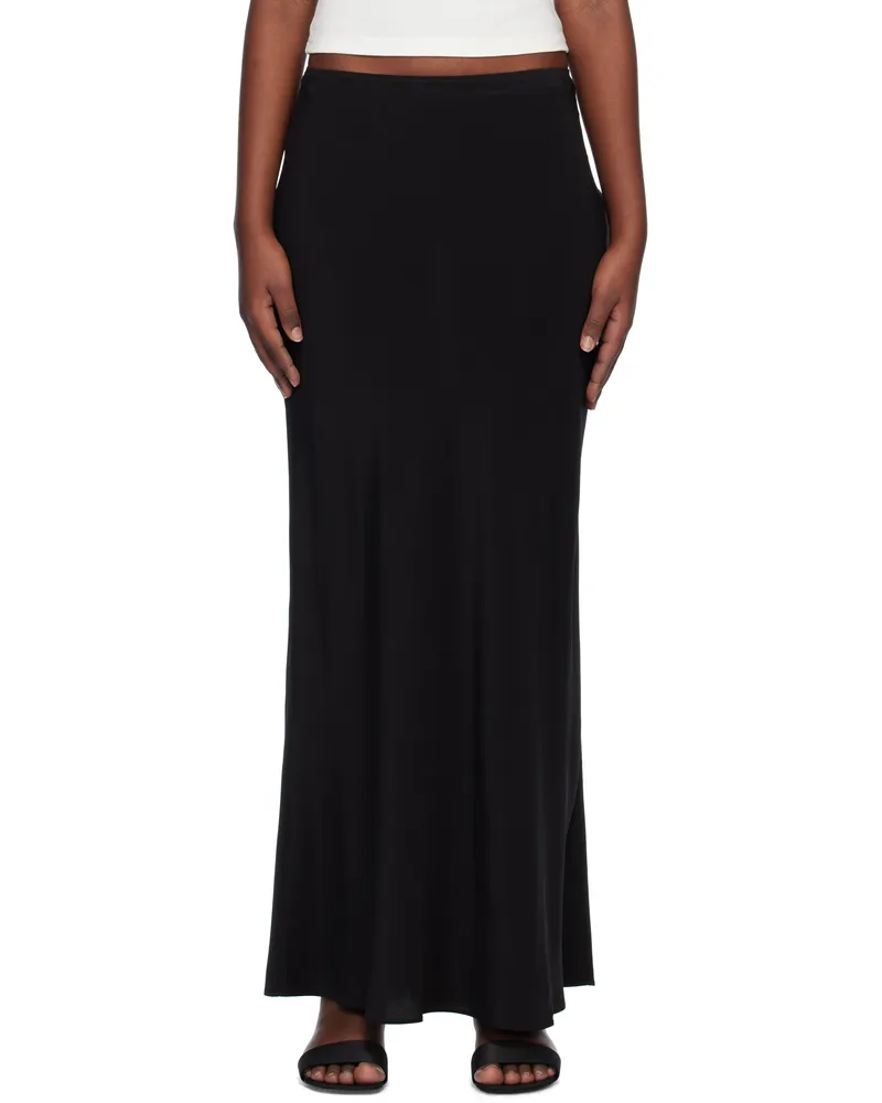 Matteau Black Bias Elastic Midi Skirt Black