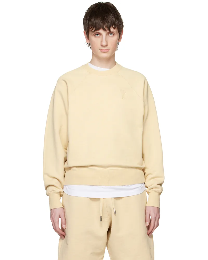 AMI Paris Beige Ami de Cœur Sweatshirt Vanilla