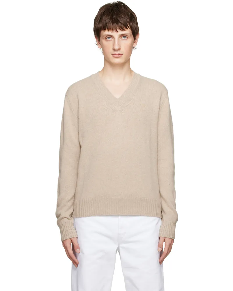 AMI Paris Beige Ami de Cœur Sweater Beige