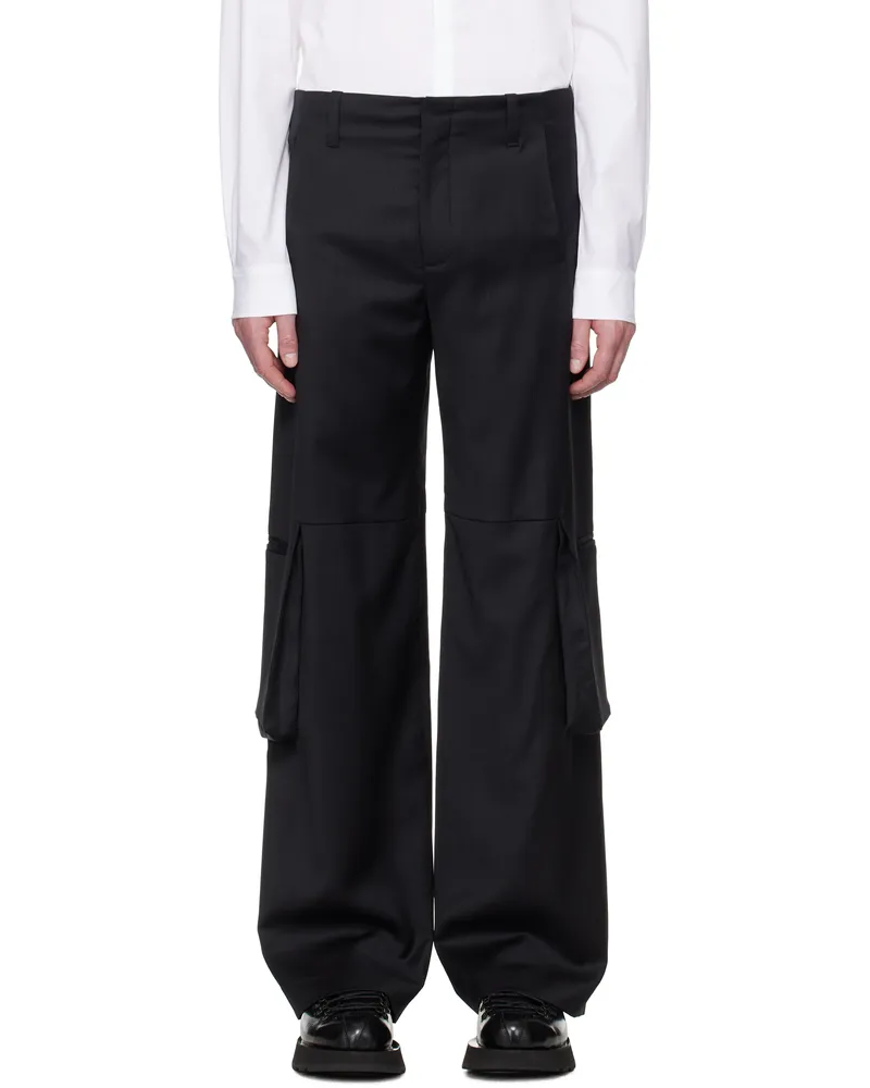 Heliot Emil Black Ferro Tailored Cargo Pants Black