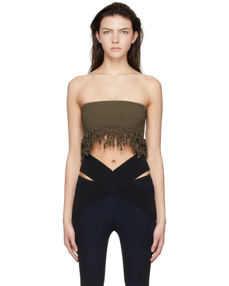 Dion Lee Green Cotton Bandeau Dark