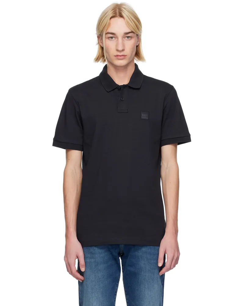 HUGO BOSS Navy Logo Patch Polo 404-dark