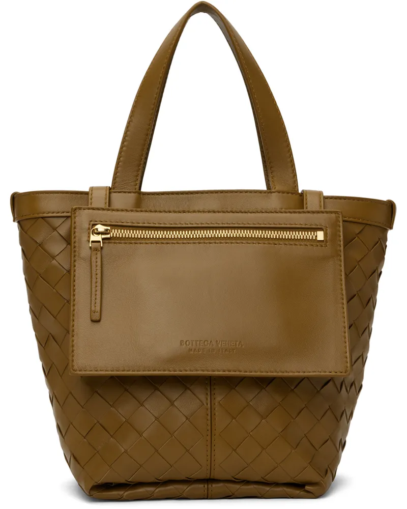 Bottega Veneta Brown Small Flip Flap Tote 7746